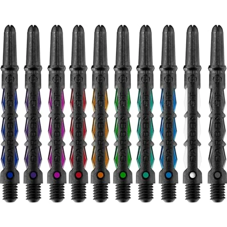 Harrows Carbon ST Dartschäfte mit Pyramidenringen, Medium, rot, Set mit 3 Schäften – Bild 4