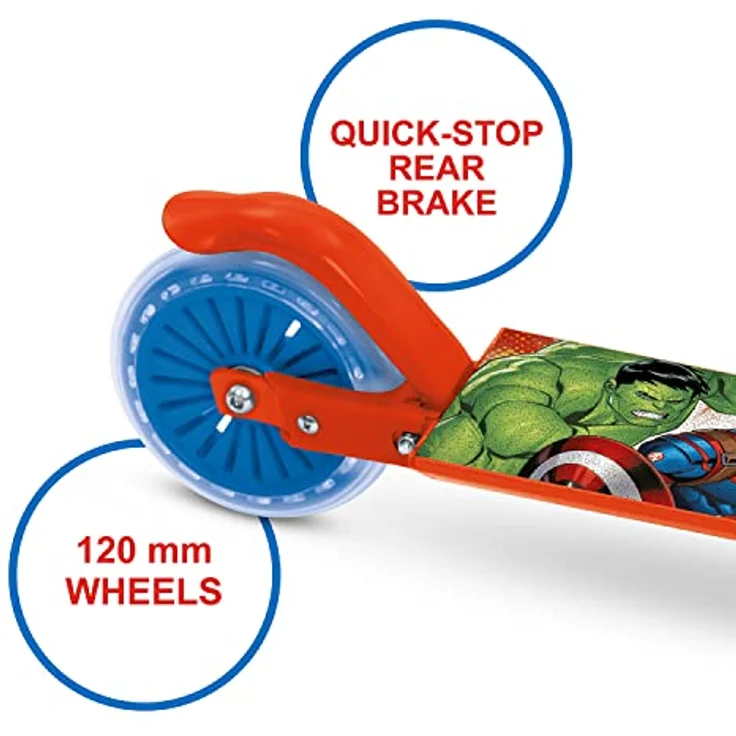 Mondo 28681 Klappbarer Roller AVENGERS 2022, Verstellbarer Lenker bis 78 cm, klappbar für einfachen Transport, für Kinder ab 5 Jahren, Tragfähigkeit 50 kg – Bild 4