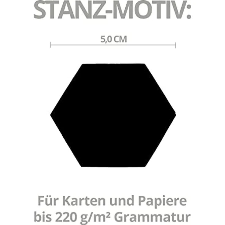 ARTOZ Stanzer - Hexagon Sechseck, 5 cm (Geometrische Figur) - Papierstanzer, Locher, Motivstanzer zum Basteln, für Etiketten, Tischdekorationen, geeignet bis 220 g/m² – Bild 3