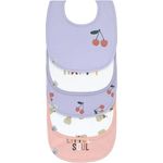 LÄSSIG Baby Kleinkind Lätzchen Set (5 St.) Baumwolle wasserdicht mit Klettverschluss, Happy Fruits Cherry