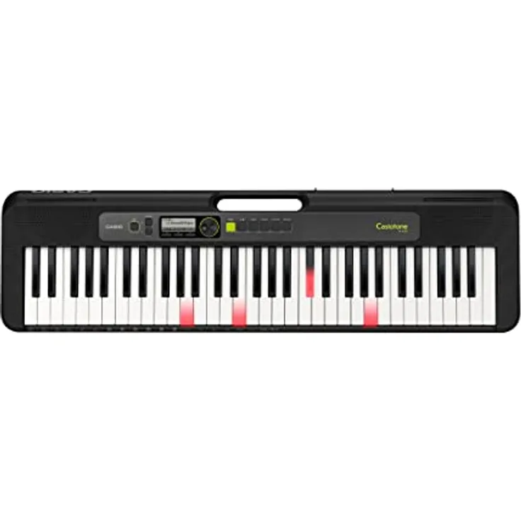 Casio LK-S250, Keyboard mit 61 anschlagdynamischen Leuchttasten, Schwarz, inklusive Step Up Lesson Funktion und Dance Music Mode