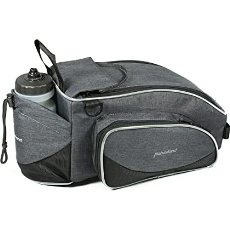 Haberland Gepäckträgertasche-2179423811 Kinderfahrradtasche, Grau/Schwarz, 39x17x23 cm, Hohe Qualität, Optimale Passform, Langlebigkeit, Vielseitigkeit – Bild 1