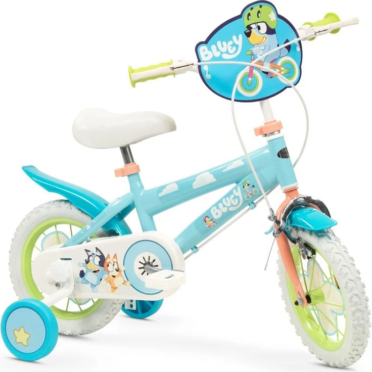 T&Y Trade Kinderfahrrad 12 Zoll Bluey Toi, 1 Gang, Stützräder in Blau