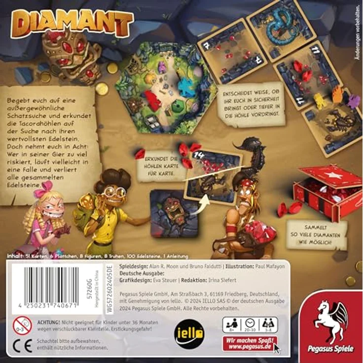 Pegasus Spiele 57260G Diamant, Familienspiel von hoher Qualität – Bild 3