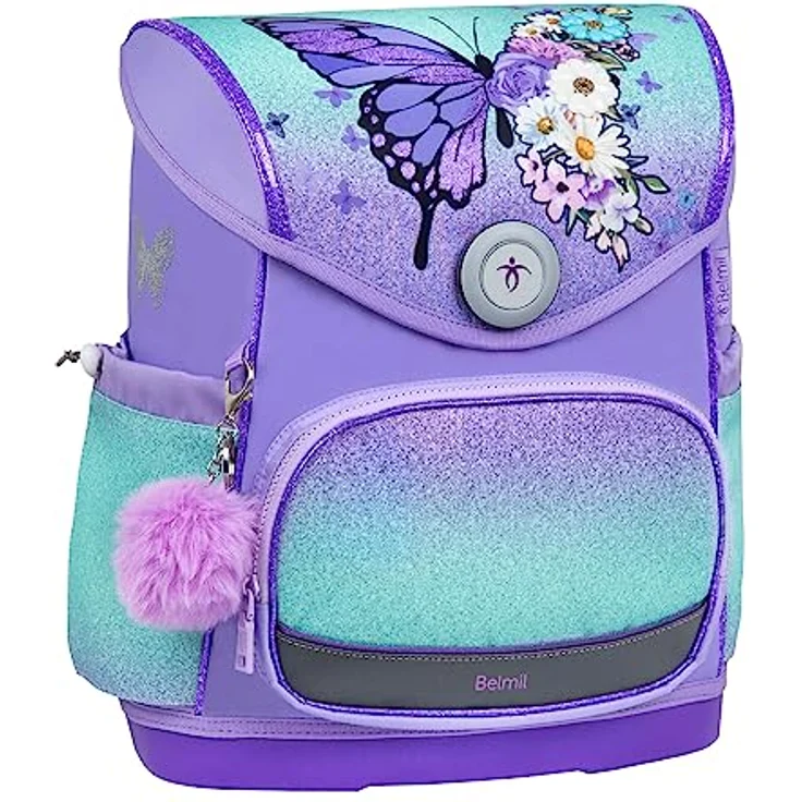 Belmil Compact Plus Schulranzen-Set 5-tlg., ergonomisch, 19 L Volumen, Grau, für Kinder ab 110 cm – Bild 4