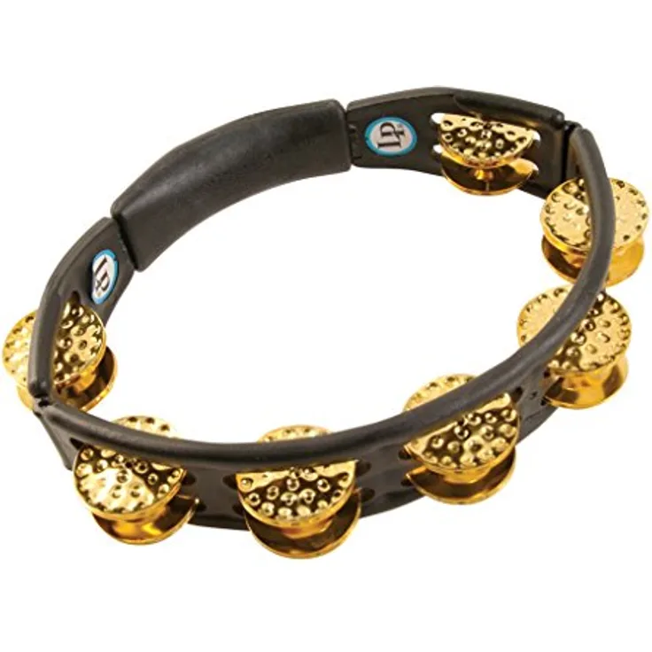 LP Latin Percussion LP861508 Tambourin Cyclop Handmodell schwarz Messingschellen zweireihig