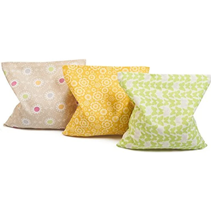 GRÜNSPECHT Naturprodukte Kirschkern-Kissen 16x16 cm, Wärmekissen für Nacken, Bauch & Rücken, 100% Baumwolle, beige mit Punkten – Bild 2
