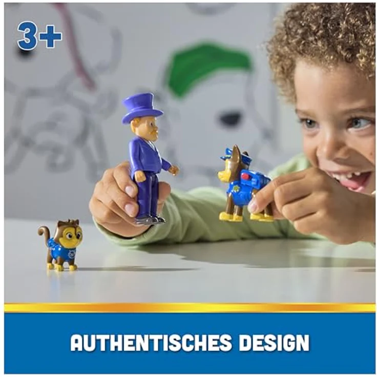 PAW PATROL Hero Pups – Actionfiguren-Set mit 1 Chase Hundefigur, 1 Chaos-Kätzchen Figur und 1 Bürgermeister Besserwisser Figur, Spielzeug für Kinder ab 3 Jahren – Bild 3