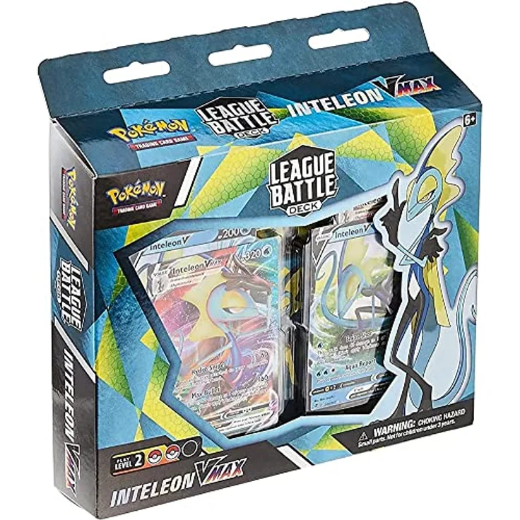 The Pokemon Company Pokemon Inteleon VMAX League Battle Deck, 60-Karten-Deck mit 2 Pokémon V und 2 Pokémon VMAX, inkl. Deckbox und Strategieführer, Englisch