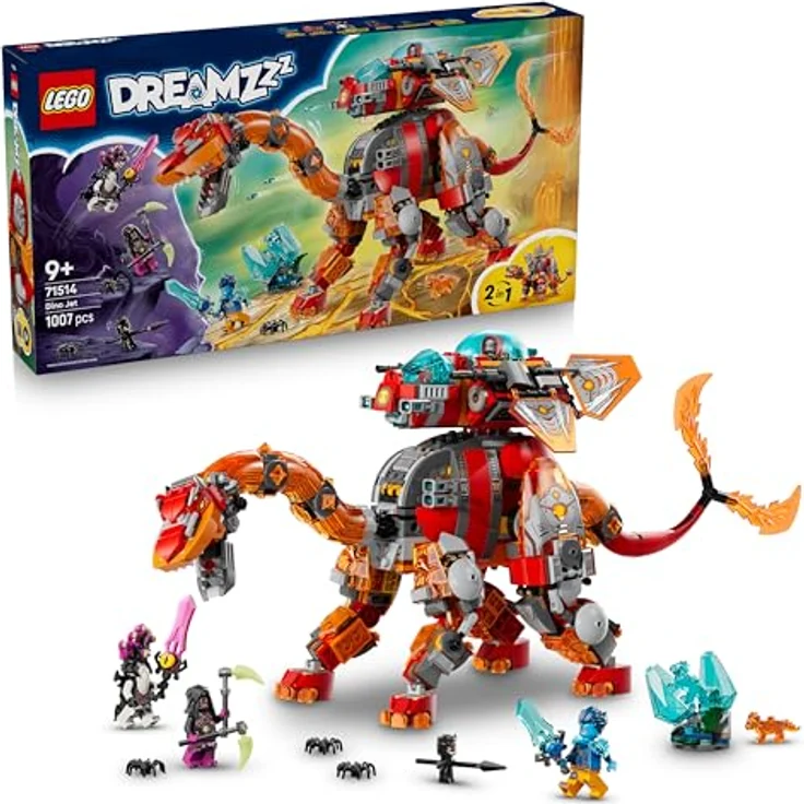 LEGO DREAMZzz 2in1 Dino-Düsenflieger, Dinosaurier Spielzeug verwandelbar in Stegosaurus, inkl. 4 Minifiguren und 2 sammelbaren Schatz-Kreaturen, Geschenk für Jungen ab 9 Jahren, 71514 – Bild 1
