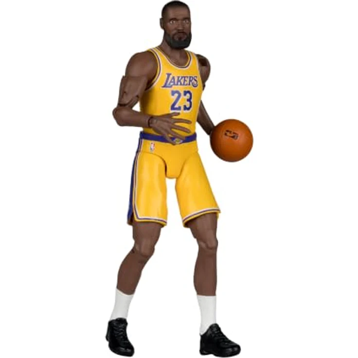 Mcfarlane Toys NBA LeBron James Figur, detailgetreue 6 Zoll Actionfigur im Trikot der Los Angeles Lakers mit Basketball und Basis – Bild 1