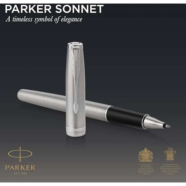 Parker Pen Sonnet, Schreibstift in Silberschwarz (44), zeitloser Stil und höchste Qualität – Bild 2