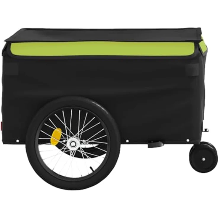 vidaXL Fahrradkinderanhänger, Eisen, maximale Belastbarkeit 30 kg, Schwarz und Grün – Bild 7