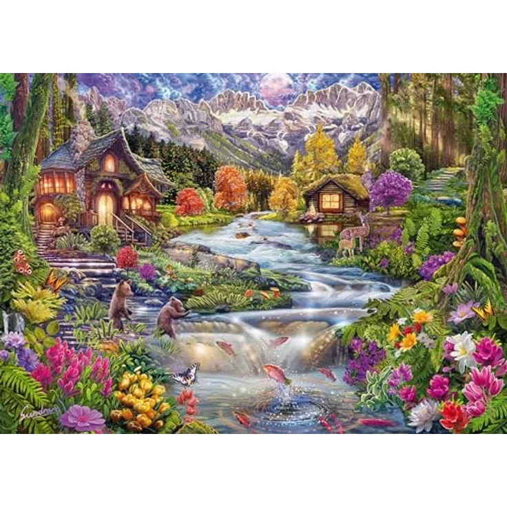 Schmidt Spiele 58868 Flussidyll in den Bergen, 2000 Teile Puzzle, Mehrfarbig – Bild 3
