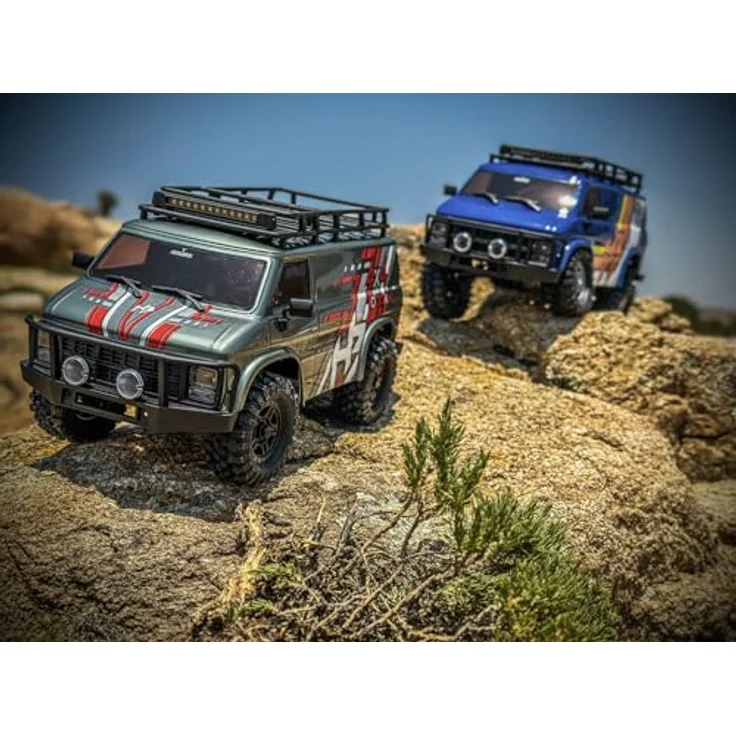 Absima Crawler CR18P EVO-V2 Rock Van, 4WD Elektrocrawler im Maßstab 1:18, blau, Ready-to-Run (RTR) – Bild 8