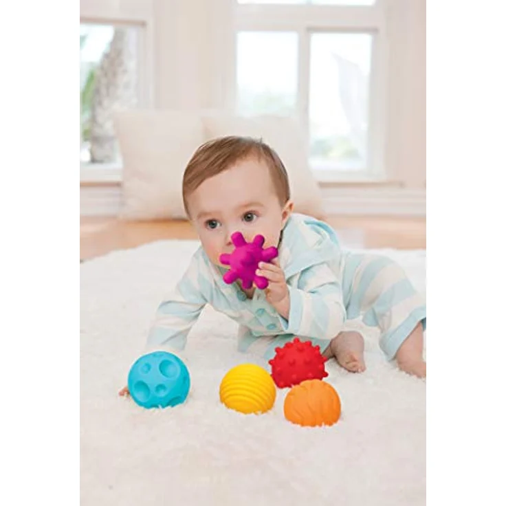 INFANTINO Texturierte Bälle Set, Sensorisches Spielzeug für Babys ab 6 Monaten, Multicolor, 6 Stück mit verschiedenen Texturen und sicheren Materialien – Bild 3