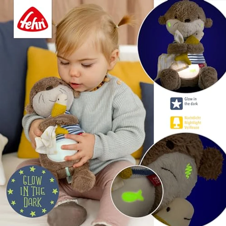 Fehn Kuscheltier Otter Theo, Nachtlicht mit Glow-in-the-dark Bestickung, von Fehn - Preisvergleich – Bild 3