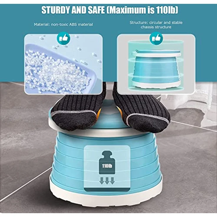 Töpfchen Für Kinder Baby Toilettensitz Ab 1 Jahr Reisetöpfchen Faltbar Für Unterwegs Baby Töpfchen Training Für Jungen Mädchen Windelfrei Töpfchen Auto Klapptöpfchen Kinder mit 15 Reisen Potty Liners - Preisvergleich – Bild 6