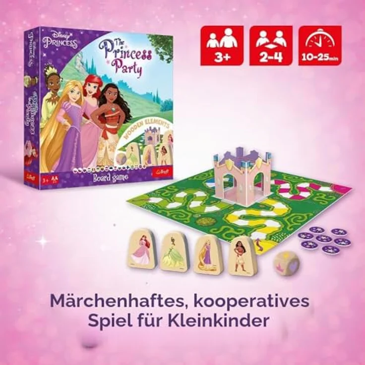 TREFL Disney Das Prinzessinnen-Party-Brettspiel 02434, Kunststoffspielzeug für abwechslungsreichen Spielspaß – Bild 2