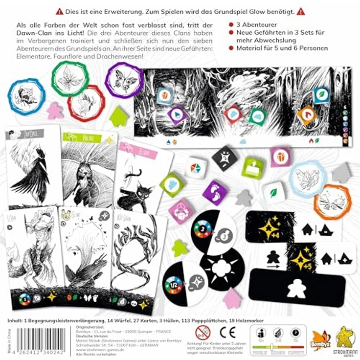 Strohmann Games Glow – Dawn, Strategisches Kennerspiel für 1-6 Spieler, Deutsch, Erweiterung mit neuen Abenteurern und Kartensets – Bild 3