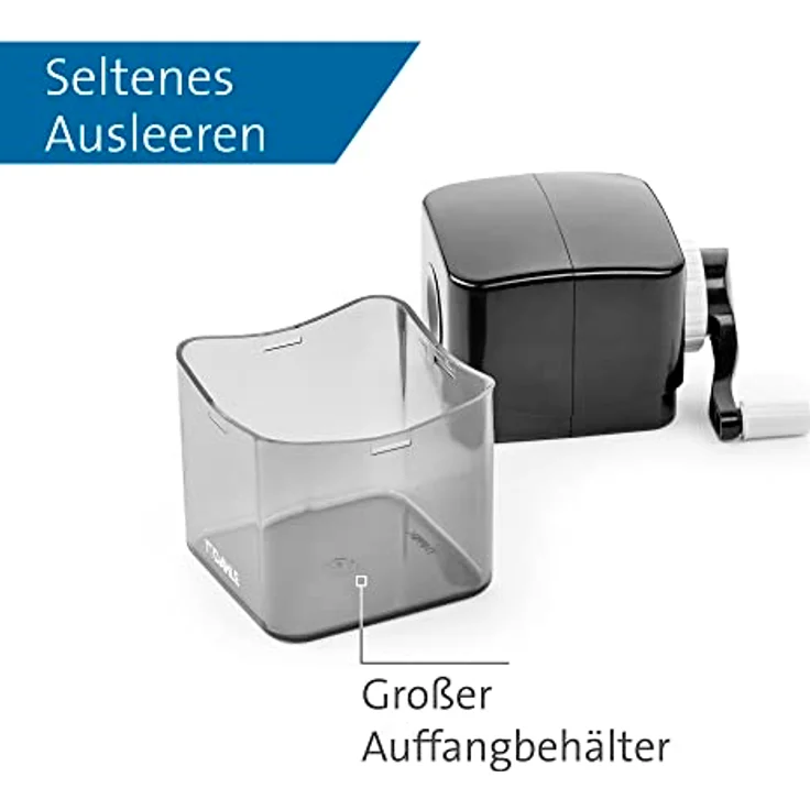 DAHLE Bleistiftspitzmaschine 144, schwarz, für Stifte von 6,5 bis 8 mm, automatischer Spitzstopp, Stahlfräser, manuelle Bedienung – Bild 4