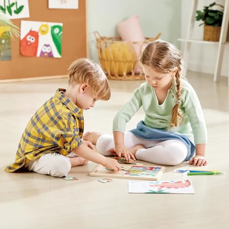 Hape E1641 Puzzle, Mehrfarbig - Förderung der kindlichen Entwicklung durch Hand-Auge-Koordination und Kreativitätsförderung – Bild 5