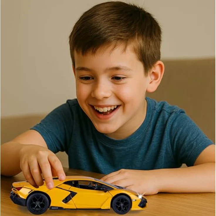 Jamara Lamborghini Revuelto Diecast 1:24, ferngesteuertes Auto in gelb, inkl. Knopfzellen für Kinder ab 36 Monaten – Bild 6