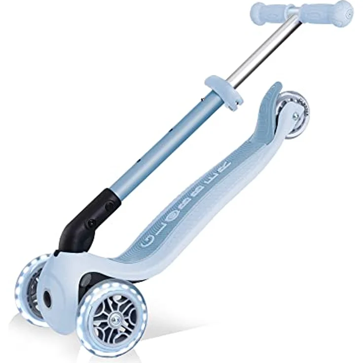 Globber JUNIOR Foldable Fantasy Lights Scooter | LED-Vorderräder, höhenverstellbare Lenkstange, klappbar | Belastbar bis 50kg | Blaubeere – Bild 5