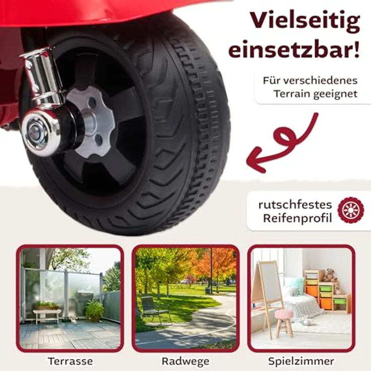 Lemodo Elektro-Kinderroller VESPA mit abnehmbaren Stützrädern, Elektromotorrad, mint/rosa – Bild 8