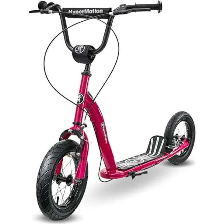 HyperMotion Kinderroller RUBY 12.2, höhenverstellbar mit 12 Zoll Luftreifen, Handbremsen, pink/magenta – Bild 12