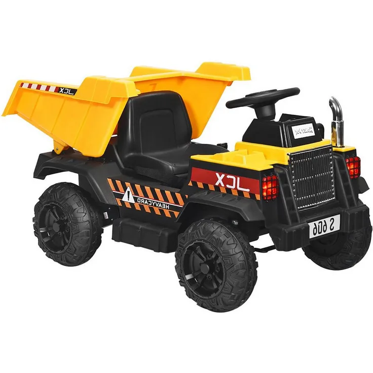 KOMFOTTEU Elektro-Kinderauto Kinderkipper, 12V, vorwärts/rückwärts Fahrfunktion, Bluetooth, FM-Radio, ergonomischer Sitz, für Kinder von 3-8 Jahren