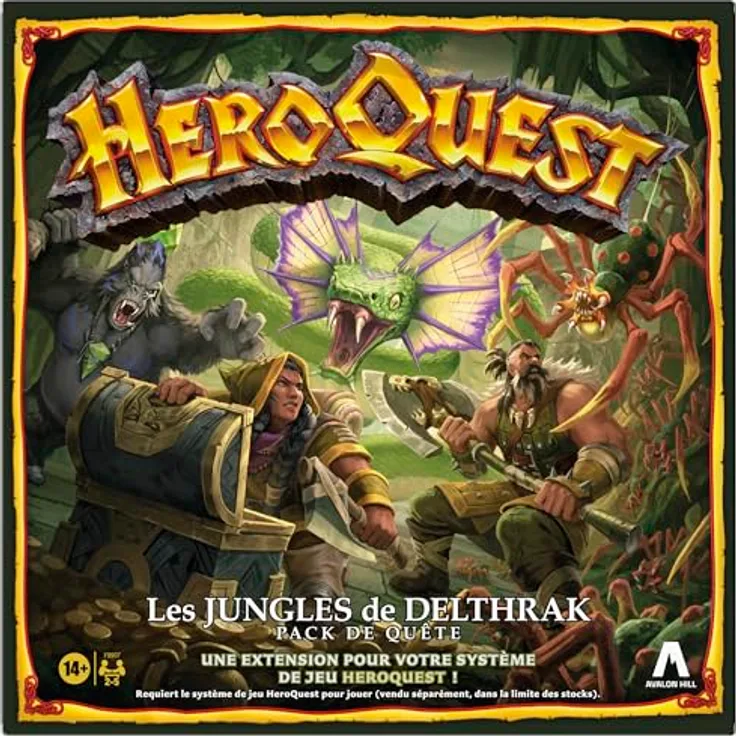 Hasbro HeroQuest: Die Dschungel von Delthrak, Brettspiel-Erweiterung für 2-5 Spieler, ab 14 Jahren, 16 Quests und 29 detailreiche Figuren