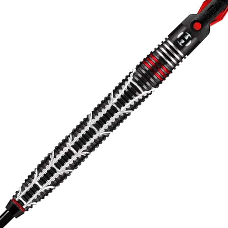 Harrows Atrax 95% Tungsten Darts, Darts-Set mit Stahlspitze, 6 Gewichte (21g-26g), Carbon ST-Schäfte & 100 Micron Atrax Red Flights – Bild 5
