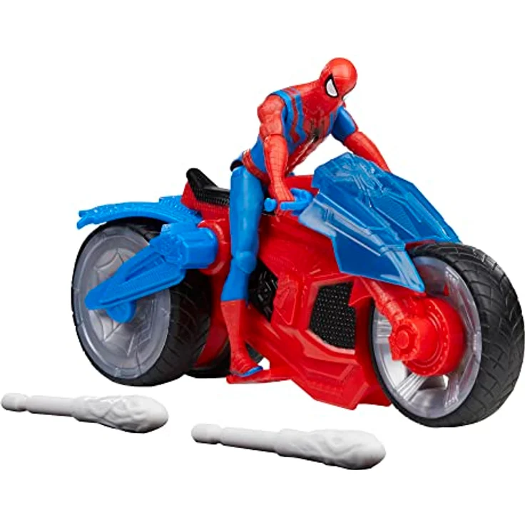 SPIDER-MAN Marvel Spider-Man Epic World of Action Web-Motorrad Spielset, 10 cm Action-Figur mit beweglichen Gelenken und 2 Netz-Projektile – Bild 4