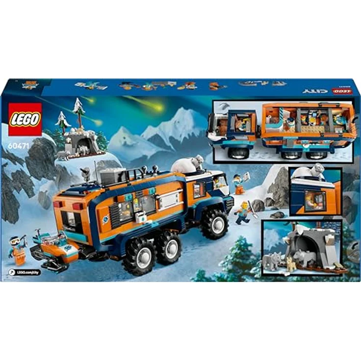 LEGO City 60471 Arktis-Truck mit Labor, 6-rädrig, inkl. 5 Mini-Figuren und Schneemobil, Mehrfarbig – Bild 8