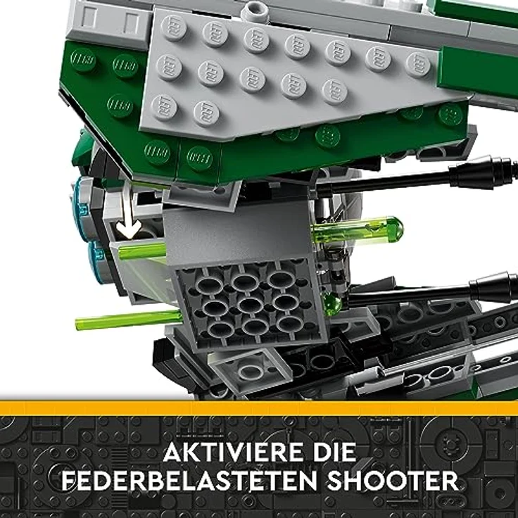 LEGO 75360 Star Wars Yodas Jedi Starfighter Bauspielzeug, Clone Wars Fahrzeug-Set mit Meister Yoda-Minifigur, Lichtschwert und Droide R2-D2-Figur – Bild 3