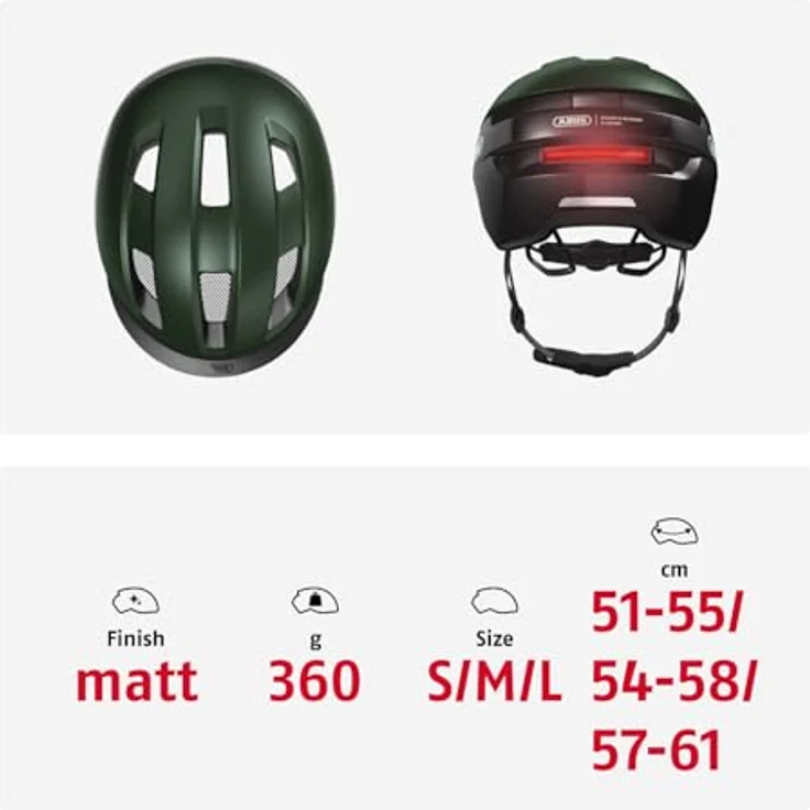 Abus PURL-Y ACE Kinderfahrradhelm, MOSS GREEN, Größe S (51-55 cm) – Bild 5