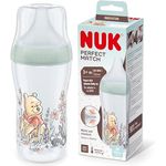 NUK Perfect Match Babyflasche | Ab 3 Monate | Passt sich dem Baby an | Temperature Control | Anti-Colic | 260 ml | BPA-frei | Silikontrinksauger, Medium | Disneys Winnie Puuh