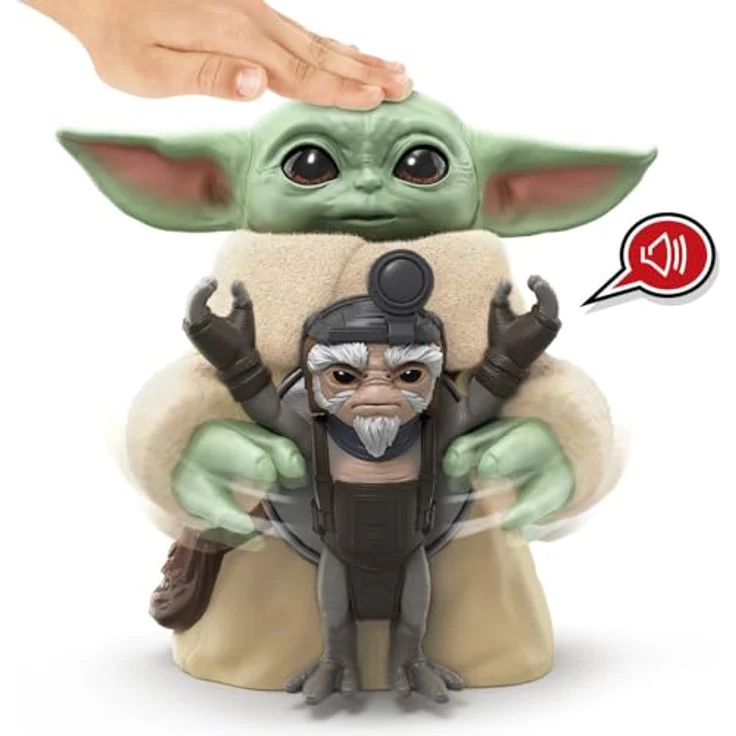 Star Wars Knuddelspaß Grogu, 16,5 cm große elektronische Action-Figur mit Anzellaner, interaktives Spielzeug mit über 20 Geräuschen für Kinder ab 4 Jahren – Bild 4