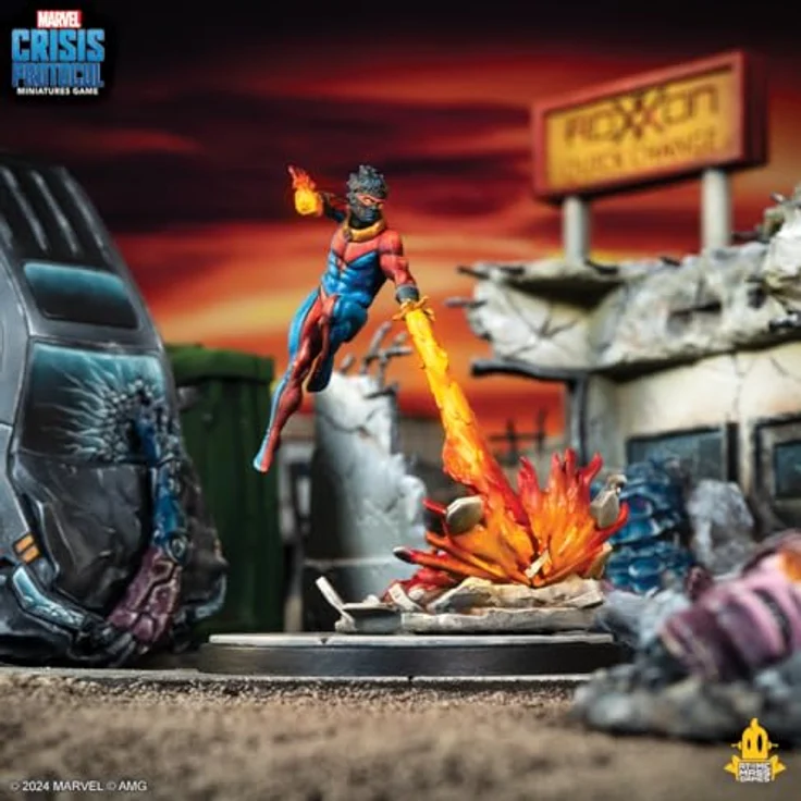 Atomic Mass Games Marvel Crisis Protocol - Sunspot Warlock Charakterpack für Strategiespiel, 2 Figuren, für 2 Spieler ab 14 Jahren – Bild 5