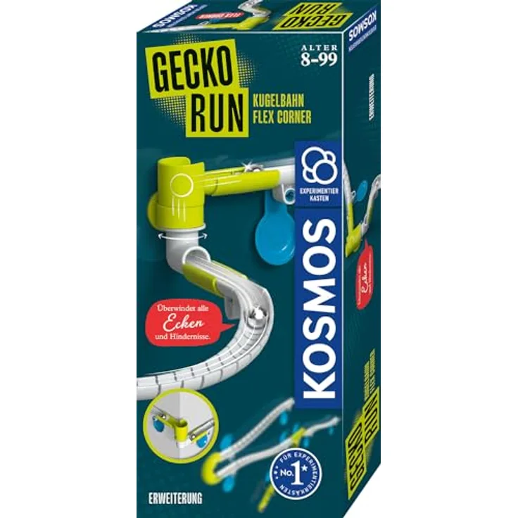 Kosmos 621292 Gecko Run - Flex Corner Erweiterung, Zubehör für Coole vertikale Kugelbahnen, zusätzliche Bahnelemente, ab 8 Jahren