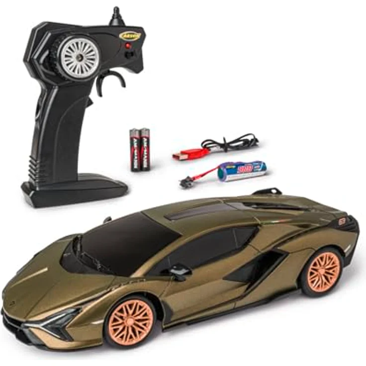 Carson 1:24 Lamborghini Sian, Ferngesteuertes Auto mit 2.4GHz Steuerung, LED-Beleuchtung, 60 min Fahrzeit, 100% RTR – Bild 1