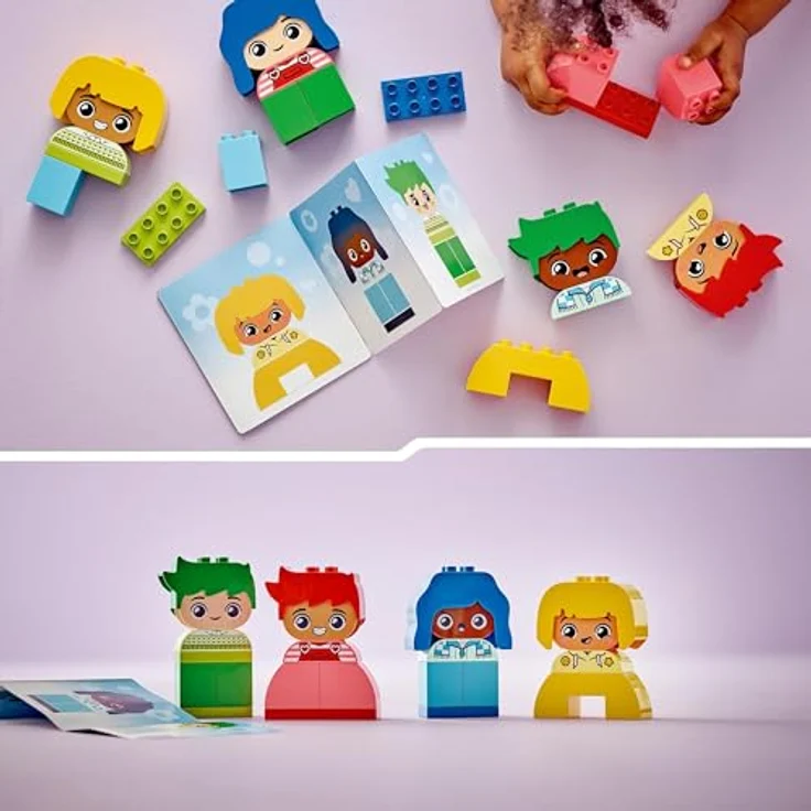 LEGO DUPLO Große Gefühle, Stapelspiel zum Bauen mit 23 bunten Bausteinen und 4 Figuren, Motorik-Spielzeug zur Förderung der sozialen und emotionalen Entwicklung von Kleinkindern ab 18 Monaten 10415 – Bild 4