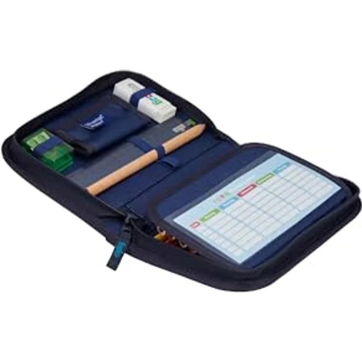 ergobag Federmäppchen Set 22-teilig, Lyra Buntstifte, Stundenplan-Fach, Kleingeld Fach, Lineal AbtauchBär - Dunkelblau – Bild 3