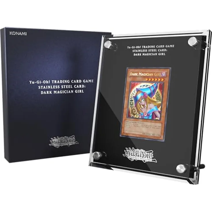 Konami Yu-Gi-Oh! Stainless Steel Card: Dark Magician Girl, kunstvolles Sammlerstück aus Edelstahl, 15 cm x 20 cm