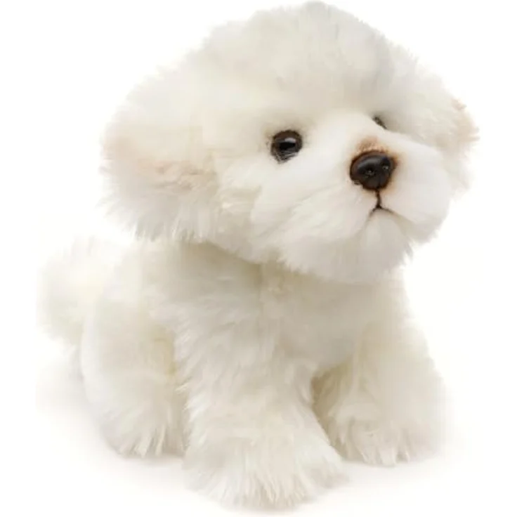 Uni-Toys Malteser Plüsch-Hund, 18 cm hoch, lebensecht, aus hochwertiger Acryl-Faser, nachhaltig mit 100% recyceltem Füllmaterial – Bild 2