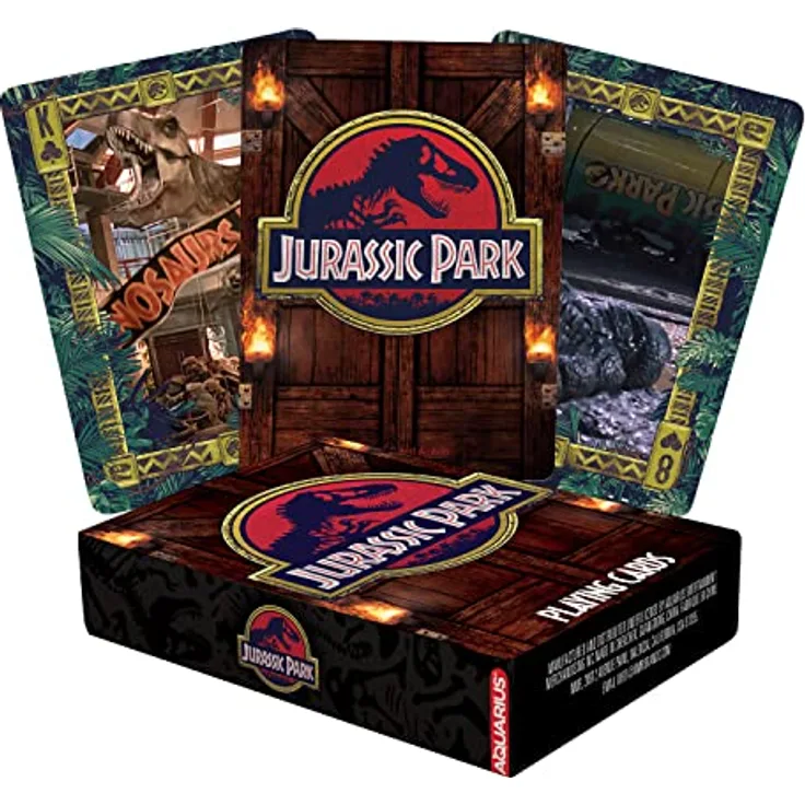 Aquarius Jurassic Park Spielkarten - Jurassic Park Themed Kartendeck für Ihre Lieblingskartenspiele - Offiziell Lizenziertes Jurassic Park Merchandise & Sammlerstücke, 2,5 x 3,5