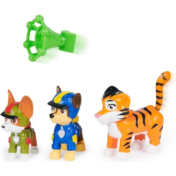 Spin Master Paw Patrol Dschungel Figurenset, 3-teilig mit 2 Welpenfiguren und Dschungeltier, pegboardable – Bild 5