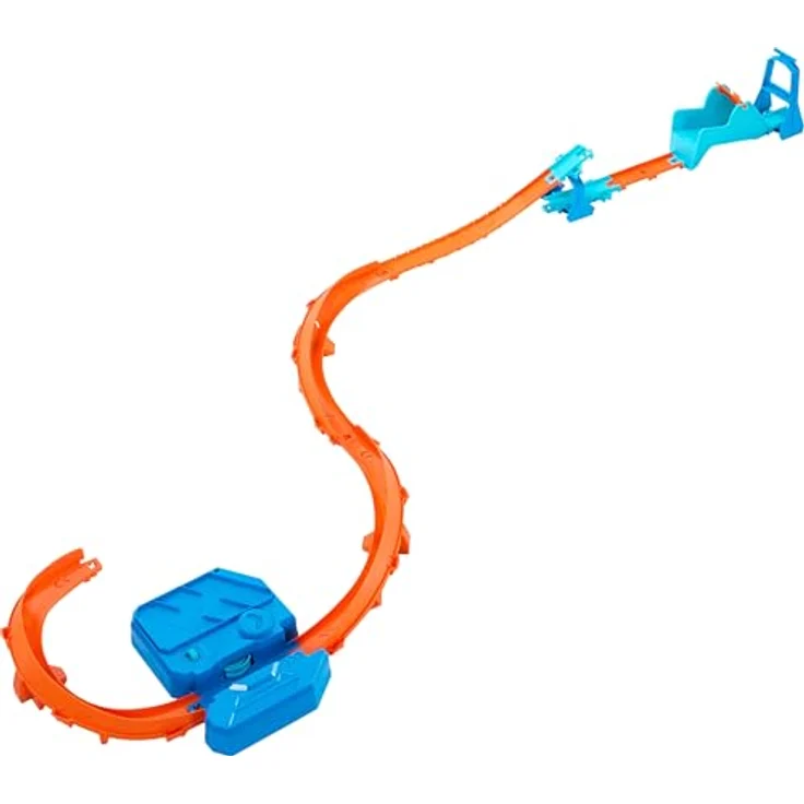 Hot Wheels Deluxe Streckenset JDB49, motorisierter Beschleuniger, 1:64 Maßstab, Track-Schnellstecksystem, individuelle Bauvarianten, Sprung-Strecke – Bild 4