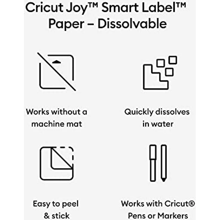 Cricut Smart Label Papier (Auflösbar) | Weiß | 14cm x 0,9m (5,5" x 36") | Für Cricut Joy – Bild 2